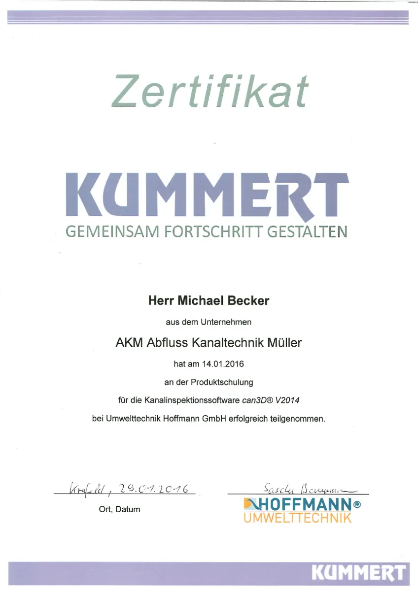 Kummert Produktschulung — Michael Becker